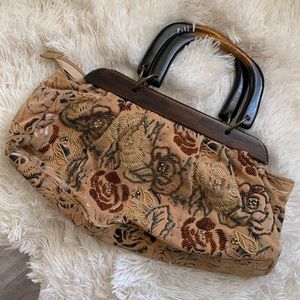 Beautiful Vintage Floral Beaded Handbag